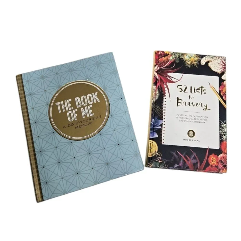 NEW The Book Of Me and 52 Lists For Bravery self help journaling books DIY